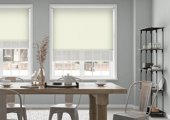 Rimini (Blackout), Cream & Optima Chiffon - Double Roller Blind - Image 3